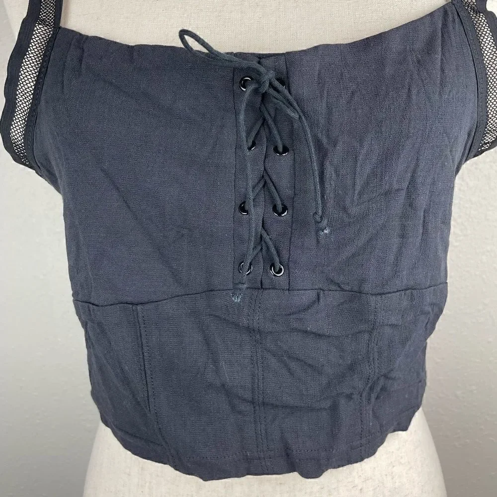 NWT Free People Intimately Lace Up Halter Top Size XL